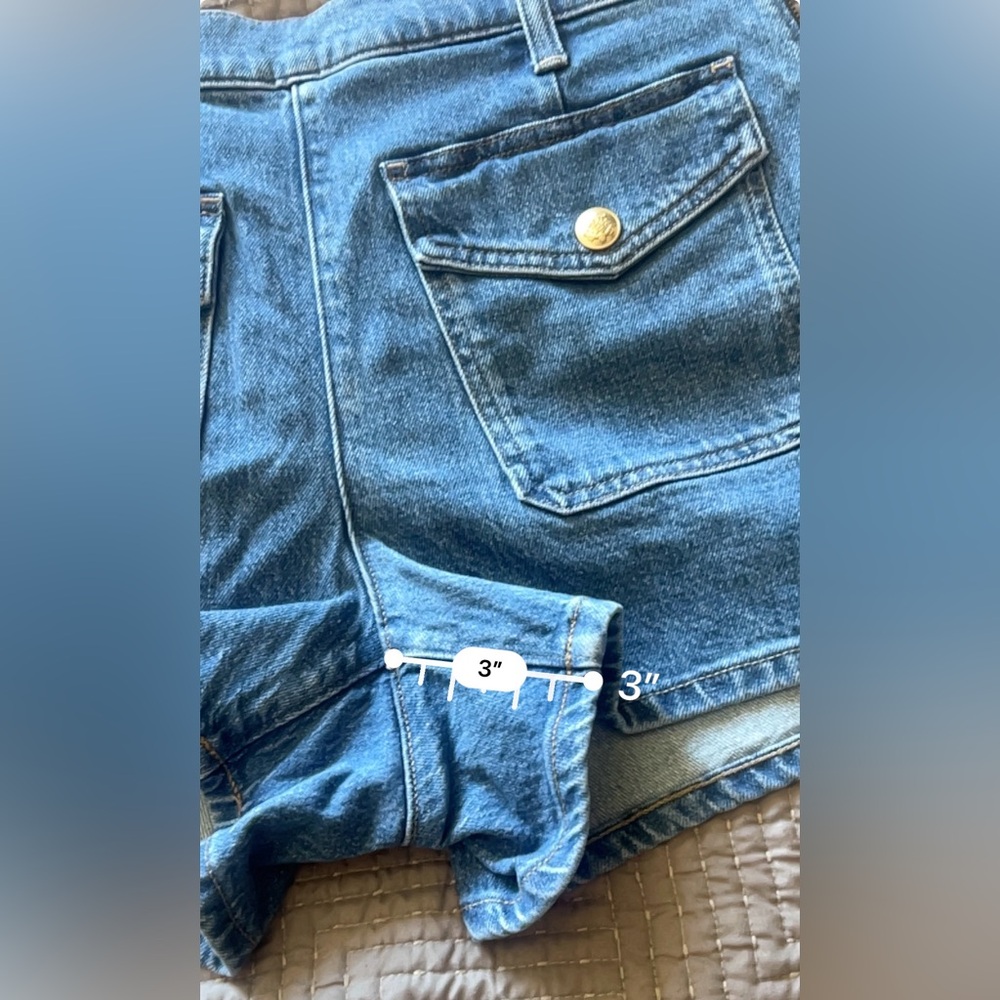 J.Crew Sailor Pockets Denim Shorts Womens Side Zip Stretch Blue Jean Size 28 EUC - Picture 10 of 10